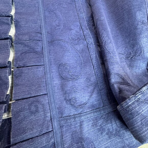 NWT Chicos Brocade Blazer Jacket Blue Sz X=Large Open Front Embroidered Ruffles - Picture 12 of 12